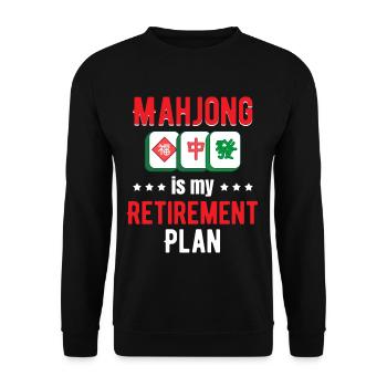Mahjong Is My Retirement Plan Gambling - Unisex Sweatshirt - black - Front - Alina (178cm) & Michal (187cm)
