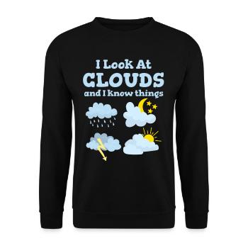 Je regarde les nuages et je sais des choses plus drôles - Sweat-shirt Unisexe - noir - Devant - Alina (178cm) & Michal (187cm)