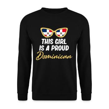This girl is a proud Dominican - Unisex Sweatshirt - black - Front - Alina (178cm) & Michal (187cm)