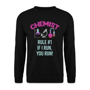 Apothecary rule #1 When I run, you run! - Unisex Sweatshirt - black - Front - Alina (178cm) & Michal (187cm)