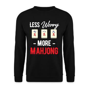 Less politics, more mahjong gambling, - Unisex Sweatshirt - black - Front - Alina (178cm) & Michal (187cm)