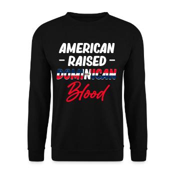 American Raised Dominican Blood - Unisex Sweatshirt - black - Front - Alina (178cm) & Michal (187cm)