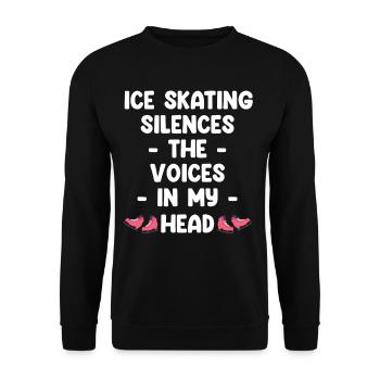 Ice skating gets the voices in my head to - Unisex Sweatshirt - black - Front - Alina (178cm) & Michal (187cm)