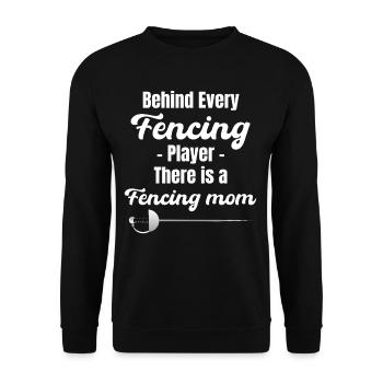 Derrière chaque joueur d’escrime se cache une maman escrimeuse - Sweat-shirt Unisexe - noir - Devant - Alina (178cm) & Michal (187cm)