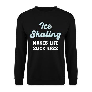 Schlittschuhlaufen Macht Das Leben Weniger - Unisex Pullover - Schwarz - Vorne - Alina (178cm) & Michal (187cm)