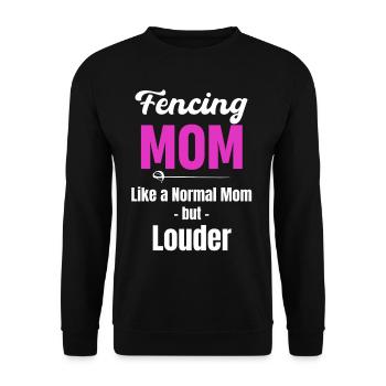 Maman fait de l’escrime comme une mère normale, mais - Sweat-shirt Unisexe - noir - Devant - Alina (178cm) & Michal (187cm)