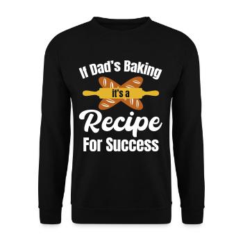 Wenn Papa Backt, Ist Das Ein Erfolgsrezept. - Unisex Pullover - Schwarz - Vorne - Alina (178cm) & Michal (187cm)