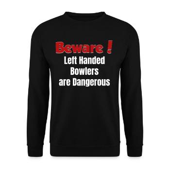 Ich Werde Mit Meinen Linken Bowlern Beidhändig - Unisex Pullover - Schwarz - Vorne - Alina (178cm) & Michal (187cm)