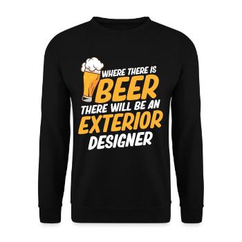 Là où il y a de la bière, il y a aussi un designer extérieur - Sweat-shirt Unisexe - noir - Devant - Alina (178cm) & Michal (187cm)
