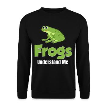 Frösche Verstehen Mich Lustiger Froschliebhaber - Unisex Pullover - Schwarz - Vorne - Alina (178cm) & Michal (187cm)