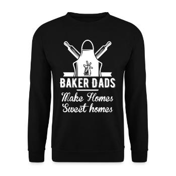 Les papas boulangers font des maisons des maisons douces Connaisseur de cupcakes - Sweat-shirt Unisexe - noir - Devant - Alina (178cm) & Michal (187cm)