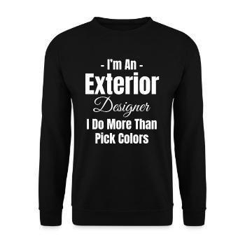 Je suis designer d’extérieur, je fais plus que - Sweat-shirt Unisexe - noir - Devant - Alina (178cm) & Michal (187cm)