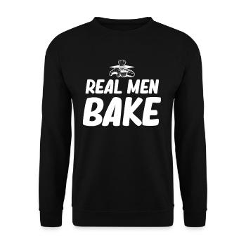 Real Men Baking Funny Baker Dad - Unisex Sweatshirt - black - Front - Alina (178cm) & Michal (187cm)