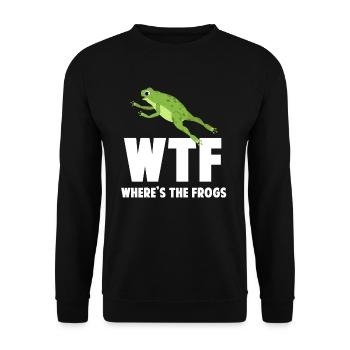 WTF Où sont les grenouilles ? Drôle - Sweat-shirt Unisexe - noir - Devant - Alina (178cm) & Michal (187cm)