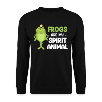 Les grenouilles sont mon animal de pouvoir Cottagecore Axolotl - Sweat-shirt Unisexe - noir - Devant - Alina (178cm) & Michal (187cm)
