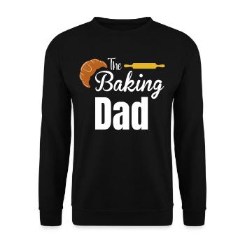 Der Backende Papa Lustige - Unisex Pullover - Schwarz - Vorne - Alina (178cm) & Michal (187cm)