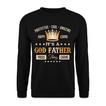 Protective, cool, amazing, it's a godfather thing - Unisex Sweatshirt - black - Front - Alina (178cm) & Michal (187cm)