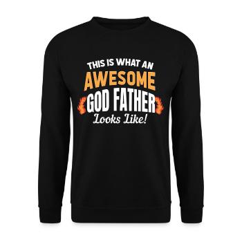This is what a great godfather looks like! Godchildren - Unisex Sweatshirt - black - Front - Alina (178cm) & Michal (187cm)