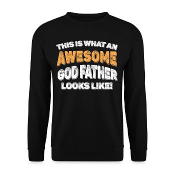 This is what a great godfather looks like! Godchildren - Unisex Sweatshirt - black - Front - Alina (178cm) & Michal (187cm)