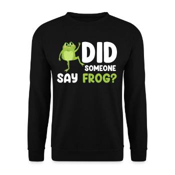 Hat Jemand Frosch Gesagt? Lustige Froschliebhaber - Unisex Pullover - Schwarz - Vorne - Alina (178cm) & Michal (187cm)