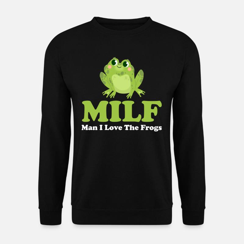 M.i.l.f. Mann Ich Liebe Frösche Cottagecore - Unisex Pullover - Schwarz