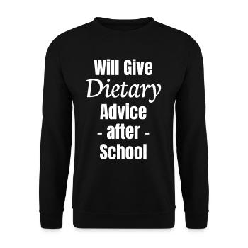 Will give nutrition tips after school - Unisex Sweatshirt - black - Front - Alina (178cm) & Michal (187cm)
