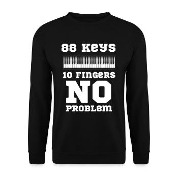 88 Tasten 10 Finger Kein Problem Keyboarder - Unisex Pullover - Schwarz - Vorne - Alina (178cm) & Michal (187cm)
