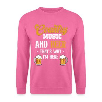 Musique country et bière C’est pour ça que je suis là - Sweat-shirt Unisexe - rose - Devant