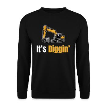 C’est l’heure de Diggin : conducteur d’excavatrice, conducteur d’excavatrice, - Sweat-shirt Unisexe - noir - Devant - Alina (178cm) & Michal (187cm)