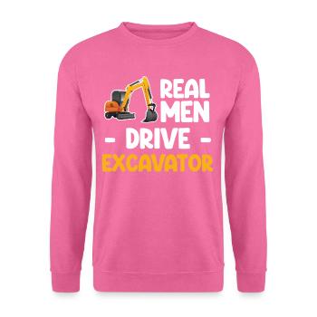 Hommes réels conduisent pelle excavatrice excavatrice excavatrice - Sweat-shirt Unisexe - rose - Devant