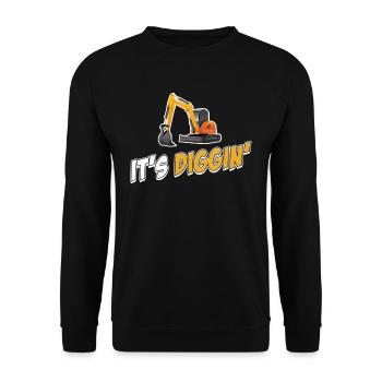 C’est l’heure de Diggin : conducteur d’excavatrice, conducteur d’excavatrice, - Sweat-shirt Unisexe - noir - Devant - Alina (178cm) & Michal (187cm)