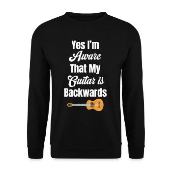 Ja, Ich Bin Mir Bewusst, Dass Meine Gitarre - Unisex Pullover - Schwarz - Vorne - Alina (178cm) & Michal (187cm)