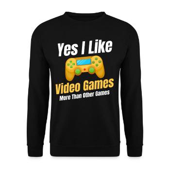 Ja, Ich Mag Videospiele Mehr Als Andere - Unisex Pullover - Schwarz - Vorne - Alina (178cm) & Michal (187cm)