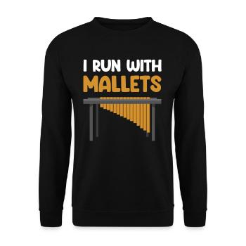 Je cours avec des maillets Marimba Lover Orchestra - Sweat-shirt Unisexe - noir - Devant - Alina (178cm) & Michal (187cm)