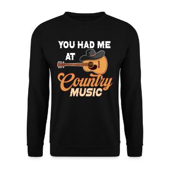 Du Hattest Mich Bei Country Music Lover - Unisex Pullover - Schwarz - Vorne - Alina (178cm) & Michal (187cm)