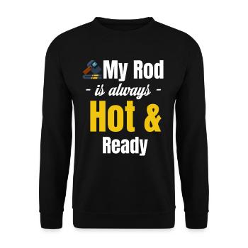 My staff is always hot and ready. Jollier - Unisex Sweatshirt - black - Front - Alina (178cm) & Michal (187cm)