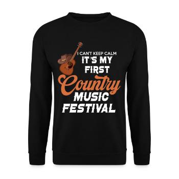 Ich Kann Nicht Ruhig Bleiben, Es Ist Mein Erstes - Unisex Pullover - Schwarz - Vorne - Alina (178cm) & Michal (187cm)