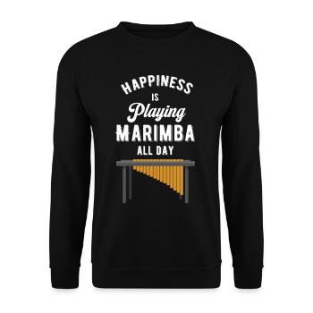 Happiness joue du trombone marimba toute la journée - Sweat-shirt Unisexe - noir - Devant - Alina (178cm) & Michal (187cm)