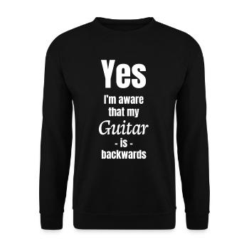 Ja, Ich Bin Mir Bewusst, Dass Meine Gitarre - Unisex Pullover - Schwarz - Vorne - Alina (178cm) & Michal (187cm)