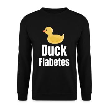 Duck Fiabetes Funny Diabetes Mellitus - Unisex Sweatshirt - black - Front - Alina (178cm) & Michal (187cm)