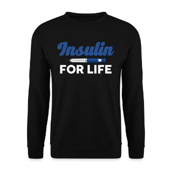 L’insuline pour la vie Diabète sucré - Sweat-shirt Unisexe - noir - Devant - Alina (178cm) & Michal (187cm)