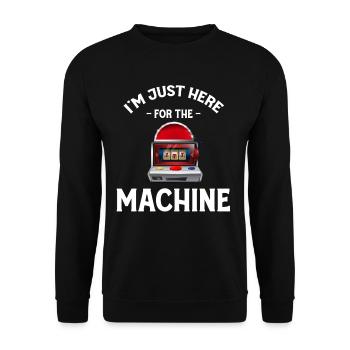 Ich Bin Nur Wegen Des Automatenspielautomaten - Unisex Pullover - Schwarz - Vorne - Alina (178cm) & Michal (187cm)