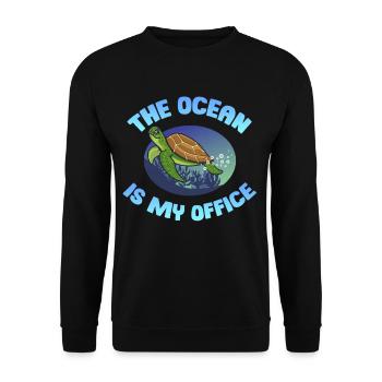 The Ocean Is My Office Marine Biologist - Unisex Sweatshirt - black - Front - Alina (178cm) & Michal (187cm)
