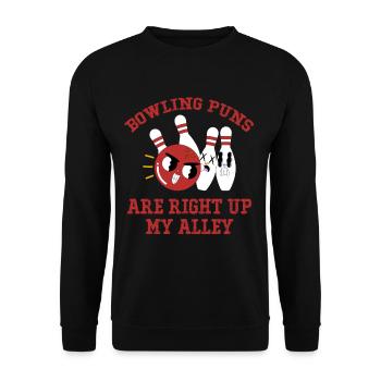 Les jeux de mots sur le bowling sont parfaits pour - Sweat-shirt Unisexe - noir - Devant - Alina (178cm) & Michal (187cm)
