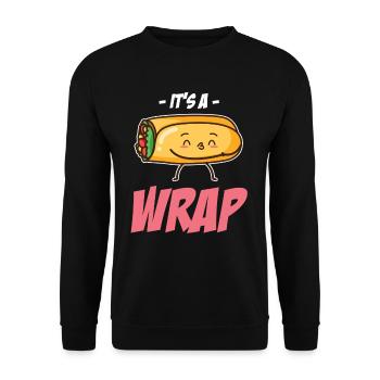 It's A Wrap Burrito Wortspiele Mexikanische - Unisex Pullover - Schwarz - Vorne - Alina (178cm) & Michal (187cm)
