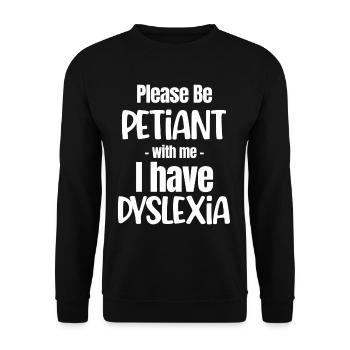 please be petiant with me i have dsixelya - Unisex Sweatshirt - black - Front - Alina (178cm) & Michal (187cm)