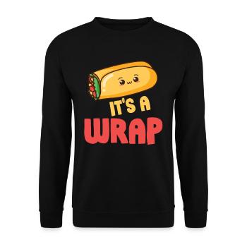 It's A Wrap Burrito Wortspiele Mexikanische - Unisex Pullover - Schwarz - Vorne - Alina (178cm) & Michal (187cm)