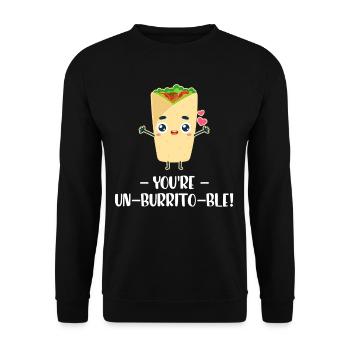 Du Bist Un-burrito-ble! Mexikanischer Margarita - Unisex Pullover - Schwarz - Vorne - Alina (178cm) & Michal (187cm)
