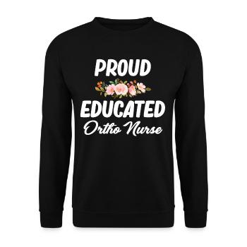 Ortho Proud Trained Ortho-nurse - Unisex Sweatshirt - black - Front - Alina (178cm) & Michal (187cm)