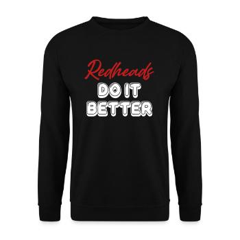 Funny Irish Redheads Do It Better St. - Unisex Sweatshirt - black - Front - Alina (178cm) & Michal (187cm)